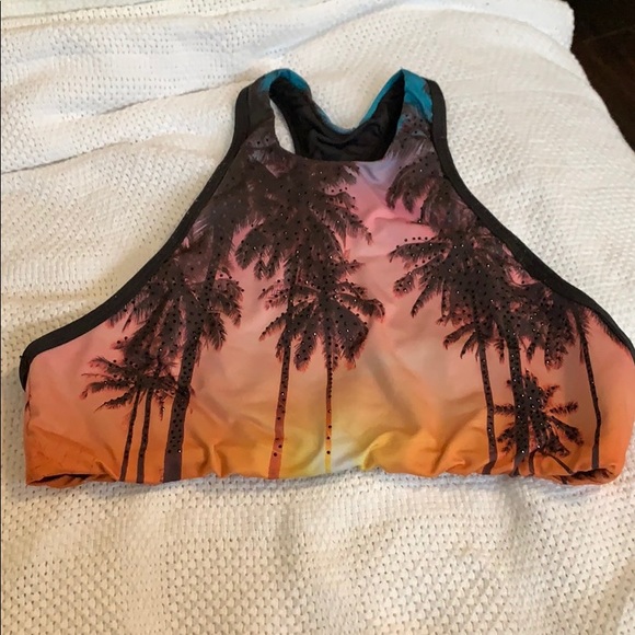 Palm Tree with Rhinestones Racerback SwimTOP - Picture 4 of 6